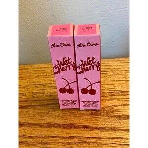 (2) Lime Crime Wet Cherry Ultra Shiny Lip Gloss - CHERRY CANDY NIB Pink Shimmer